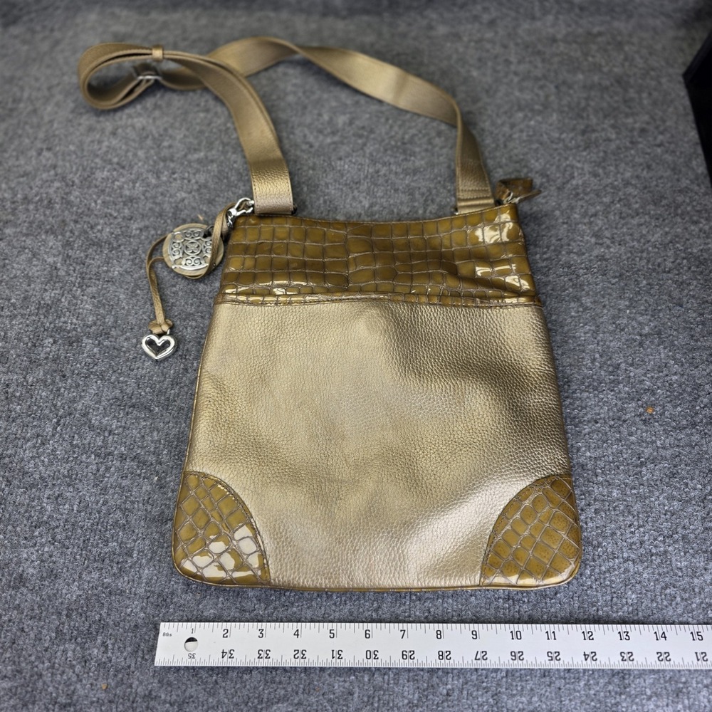 BRIGHTON D989968 Handbag Shoulder Bag Purse Silver Tone Beige/Gold